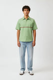 Asparagus Green-Tuscan Red Stripe Shirt