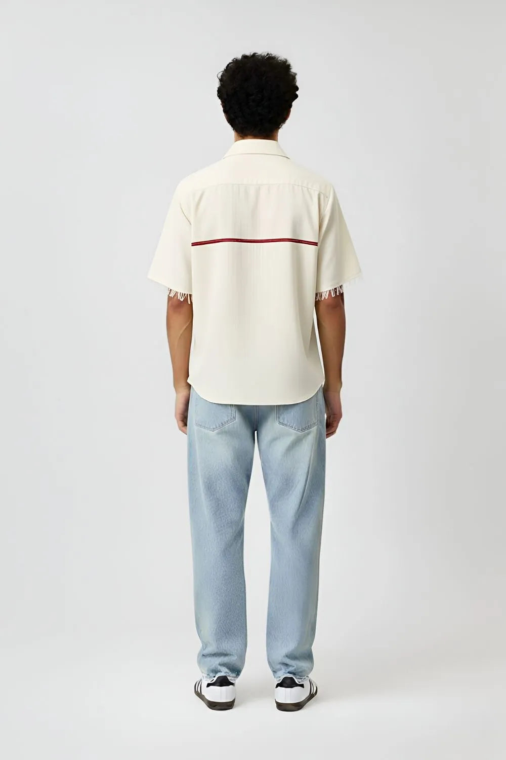 Ivory-Tuscan Red Stripe Shirt