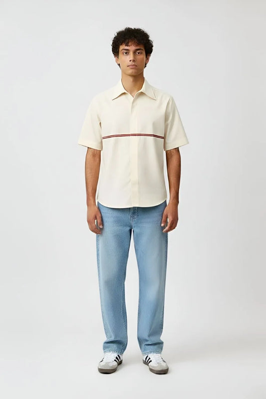 Ivory-Tuscan Red Stripe Shirt