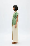 Ivory-Asparagus Green Skirt Set