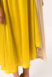 Yellow-Ecru Cap Dress